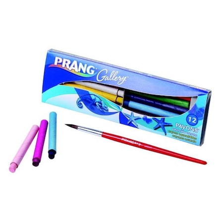 Prang Prang 001311 Payons Non-Toxic Water Soluble Watercolor Crayon Set With Brush; Assorted Color; Set - 12 1311